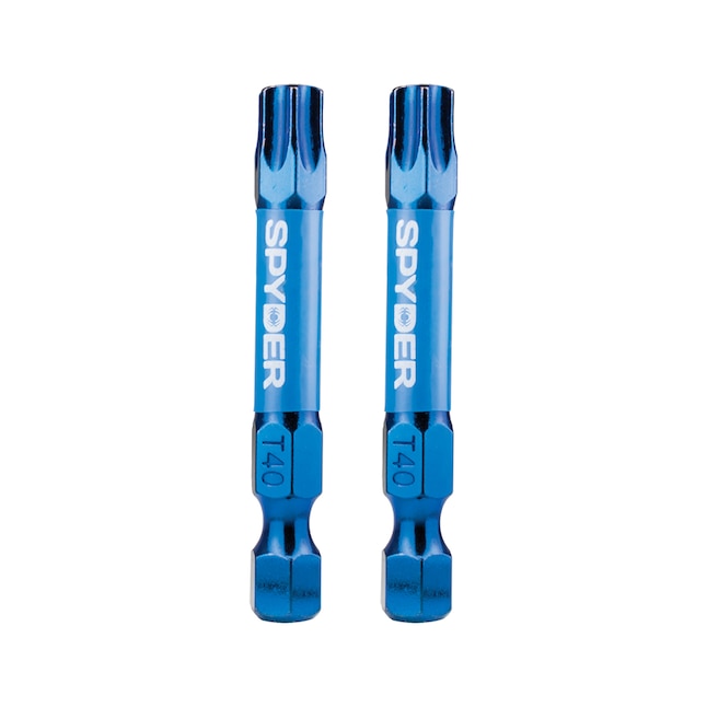 Spyder 19056 Mach-Blue T40 1/4-in x 2-in Torx Impact Driver Bit (2-Piece)