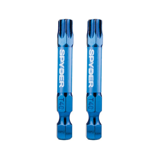 Spyder 19056 Mach-Blue T40 1/4-in x 2-in Torx Impact Driver Bit (2-Piece)