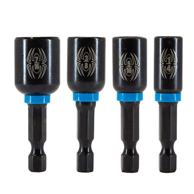 Spyder 19063 Mach-Blue 1/4-in Nutsetter Impact Driver Bit (4-Piece)