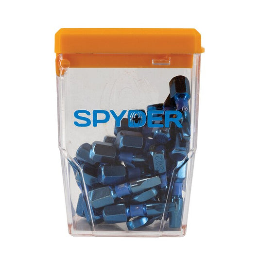 Spyder 19074 Mach-Blue SQ2 1/4-in x 1-in Square/Robertson Impact Driver Bit (25-Piece)