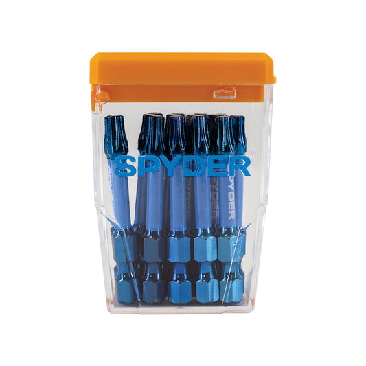 Spyder 19076 Mach-Blue T25 1/4-in x 2-in Torx Impact Driver Bit (15-Piece)