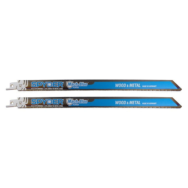 Spyder 200324 12 Mach-Blue„¢ 10/14TPI Wood & Metal Reciprocating Saw Blades - Pack of 2