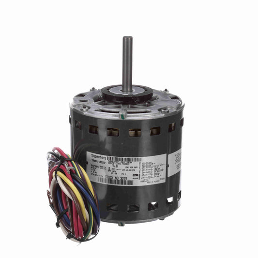 Genteq OEM Replacement Motor, 3/4 HP, 1 Ph, 60 Hz, 115 V, 1075 RPM, 5 Speed, 48 Frame, OAO - 3275