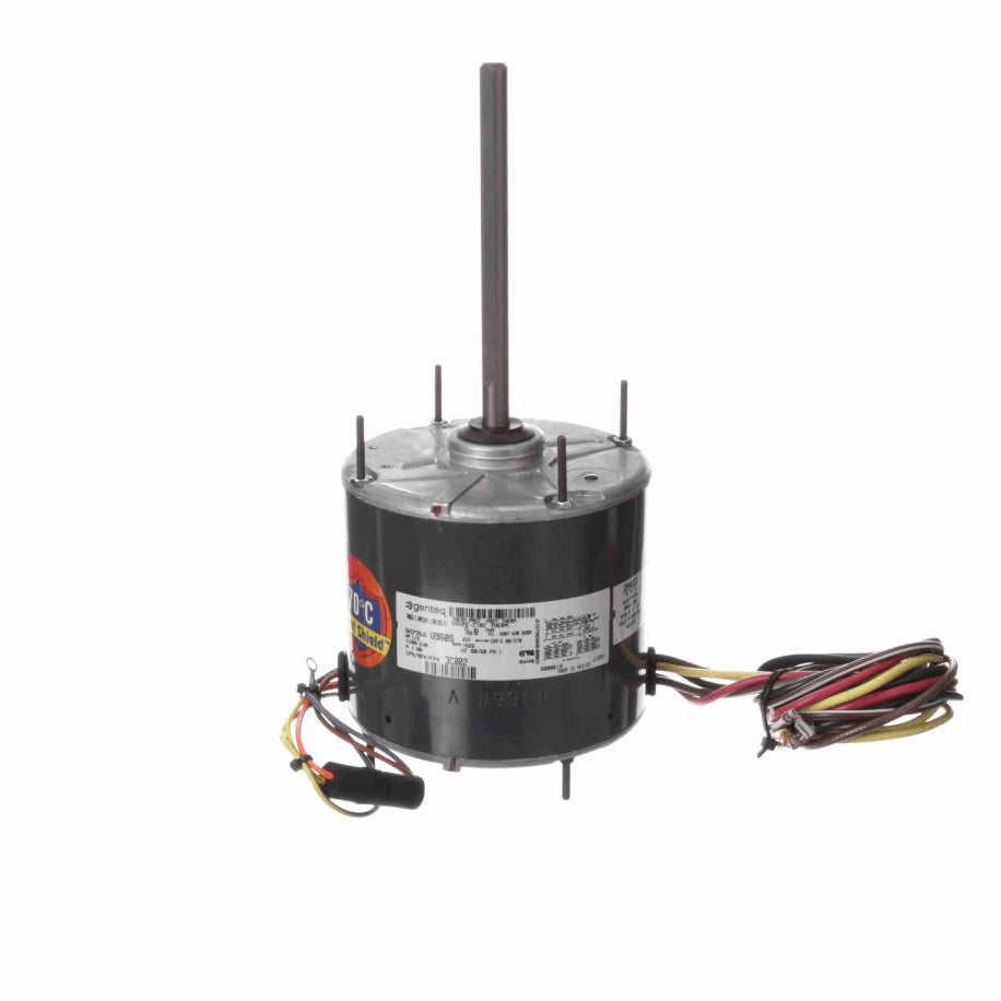 Genteq Condenser Fan Motor, 1/3 HP, 1 Ph, 60 Hz, 208-230 V, 1625 RPM, 2 Speed, 48 Frame, TEAO - 3C002