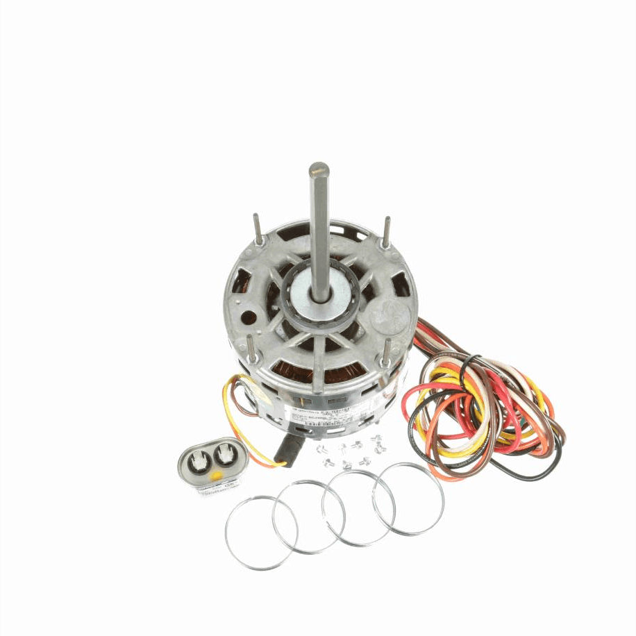 Genteq Fan and Blower Motor, 1/4 HP, 1 Ph, 60 Hz, 277/230 V, 1075 RPM, 4 Speed, 48 Frame, OAO - 3D002