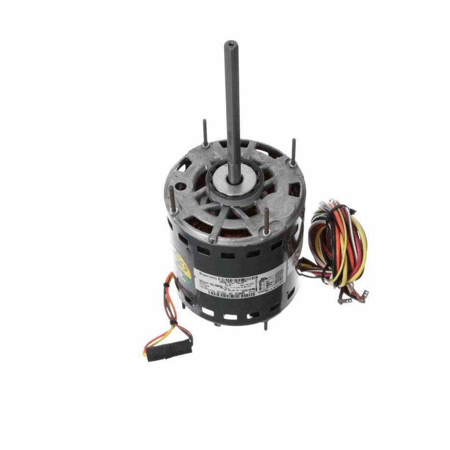 Genteq Fan and Blower Motor, 3/4 HP, 1 Ph, 60 Hz, 277/230 V, 1075 RPM, 4 Speed, 48 Frame, OAO - 3D005