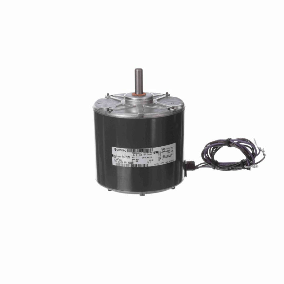 Genteq OEM Replacement Motor, 1/6 HP, 1 Ph, 60 Hz, 200-230 V, 825 RPM, 1 Speed, 48 Frame, TEAO - 3S069