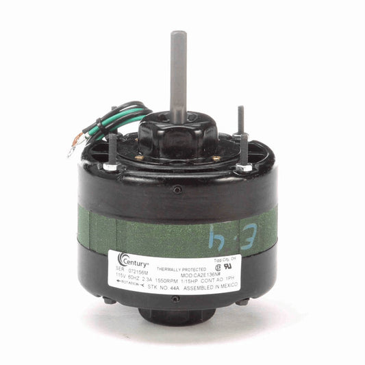 Century Ventilation Motor, 1/15 HP, 1 Ph, 60 Hz, 115 V, 1550 RPM, 1 Speed, 4.4" Diameter, OAO - 44A