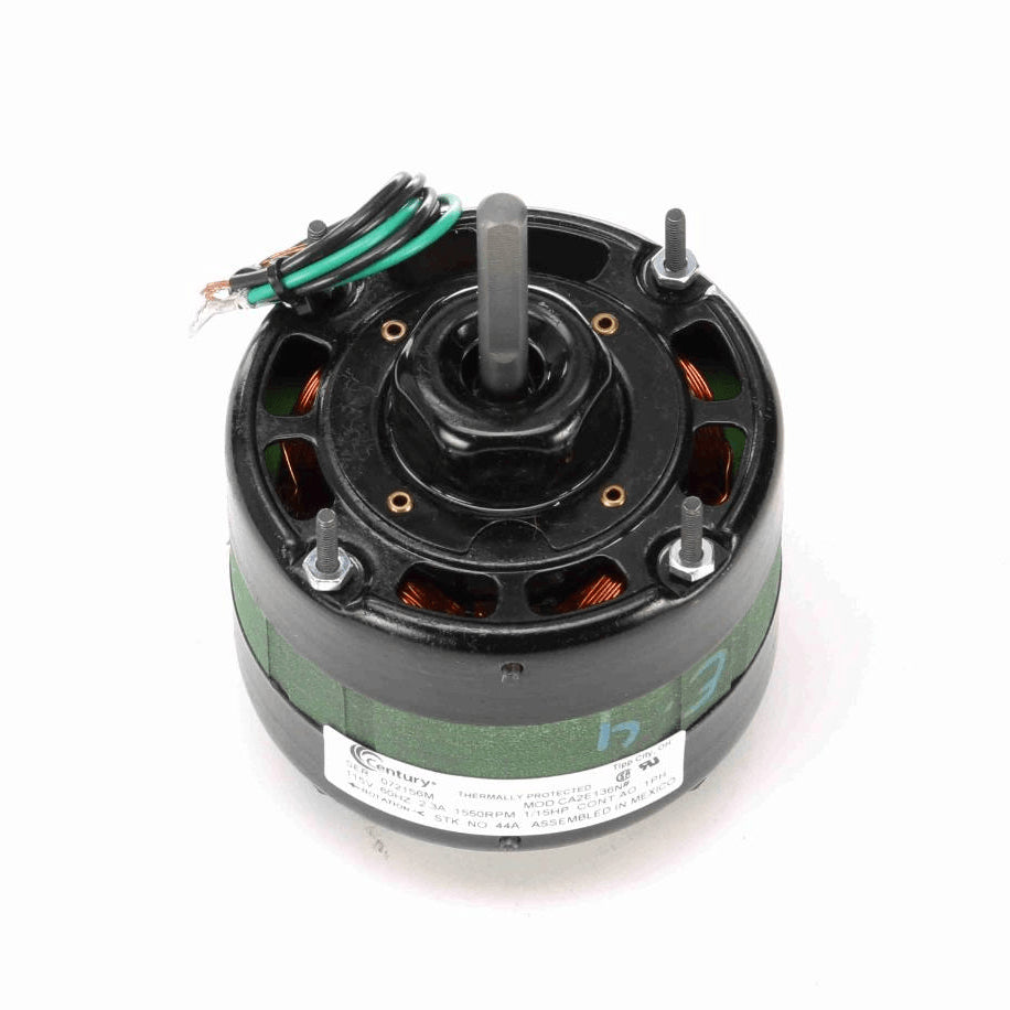 Century Ventilation Motor, 1/15 HP, 1 Ph, 60 Hz, 115 V, 1550 RPM, 1 Speed, 4.4" Diameter, OAO - 44A