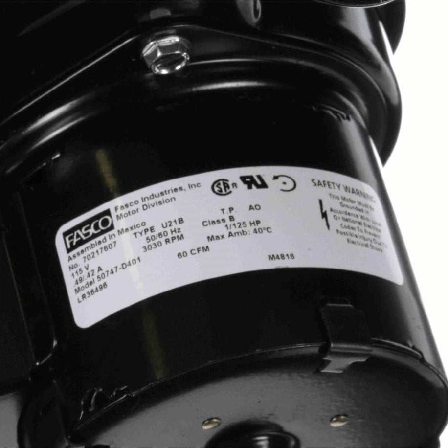 Fasco Round Outlet Shaded Pole Centrifugal Blower, 115 Volts, Flange: Yes - 50747-D401