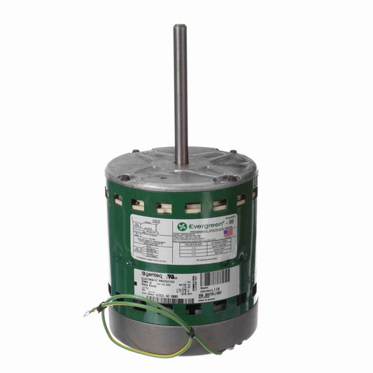 Genteq EVERGREEN® IM Fan and Blower Motor, 1/2 HP, 1 Ph, 60 Hz, 115/230 V, 1075 RPM, 5 Speed, 48 Frame, OAO - 6005