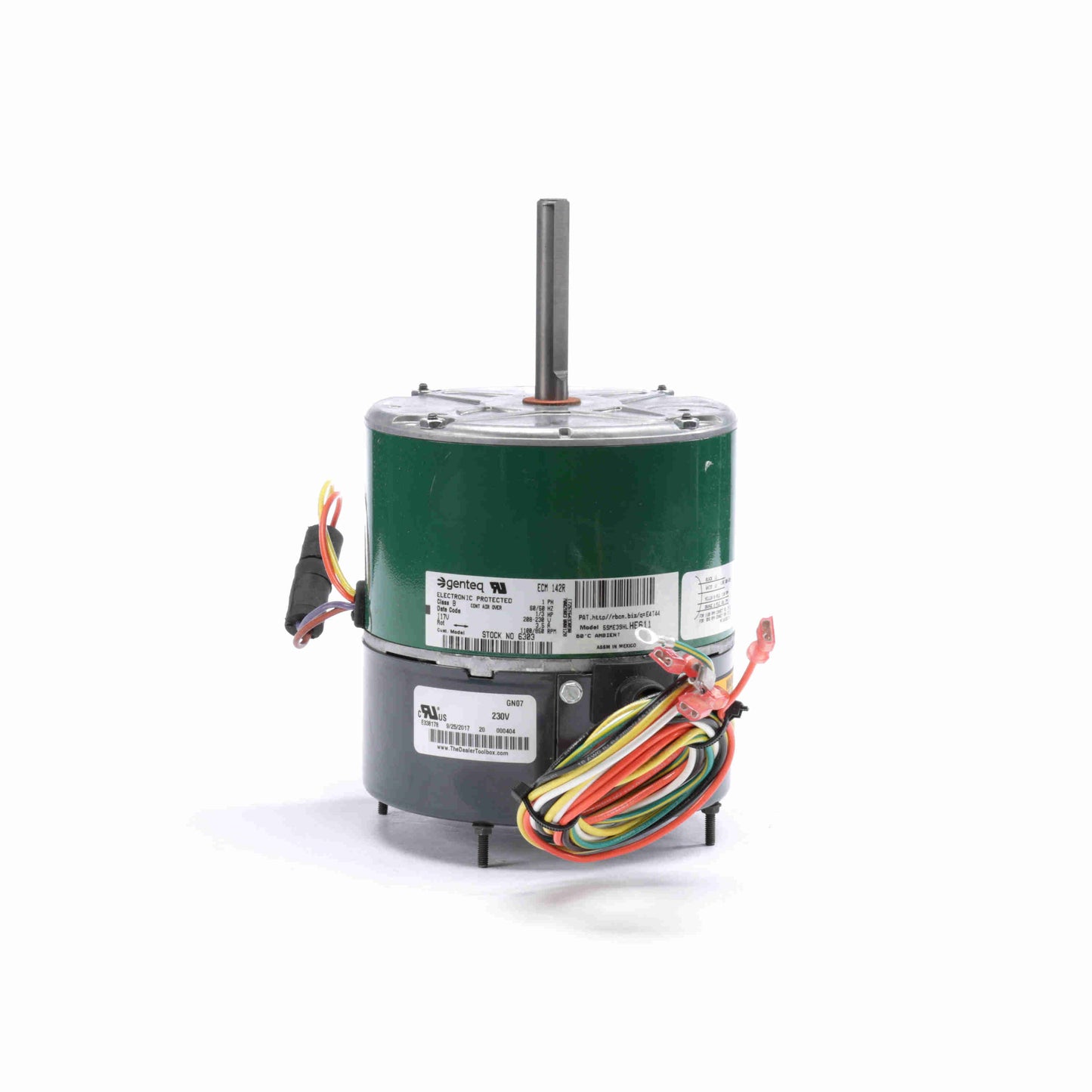 Genteq EVERGREEN® OM Condenser Fan Motor, 1/3 HP, 1 Ph, 60 Hz, 208-230 V, 850/1100 RPM, 2 Speed, 48 Frame, TEAO - 6303