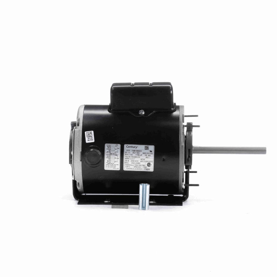 Century Unit Heater Motor, 1/3 HP, 1 Ph, 60 Hz, 115/208-230 V, 1140 RPM, 1 Speed, 48 Frame, ENCLOSED - 732A