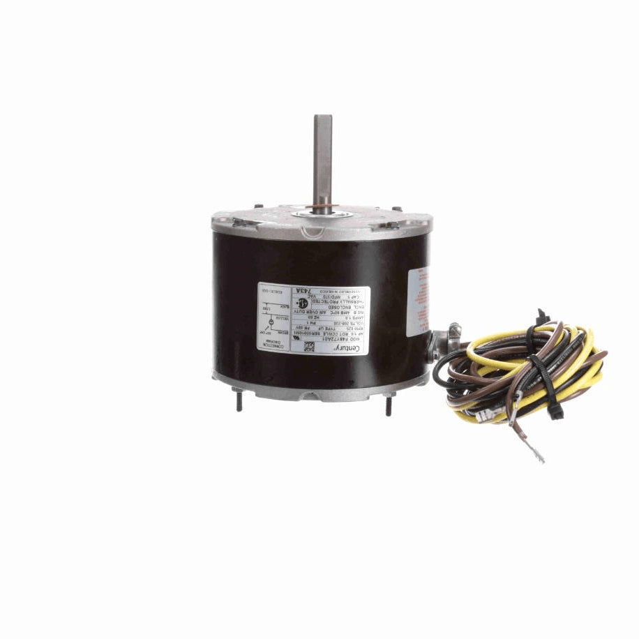 Century OEM Replacement Motor, 1/6 HP, 1 Ph, 60 Hz, 208-230 V, 825 RPM, 1 Speed, 48 Frame, ENCLOSED - 743A