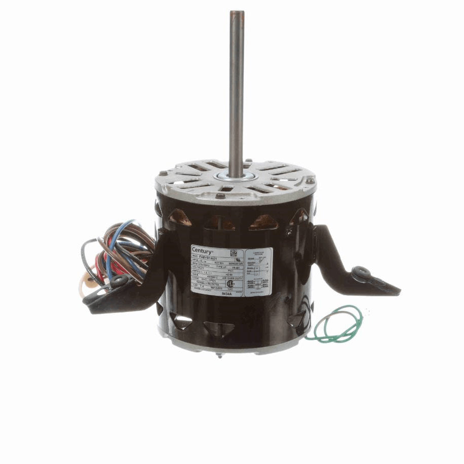 Century Fan Coil & Air Conditioner Motor, 1/2,1/3,1/4 HP, 1 Ph, 60 Hz, 277 V, 1075 RPM, 3 Speed, 48 Frame, OAO - 9434A