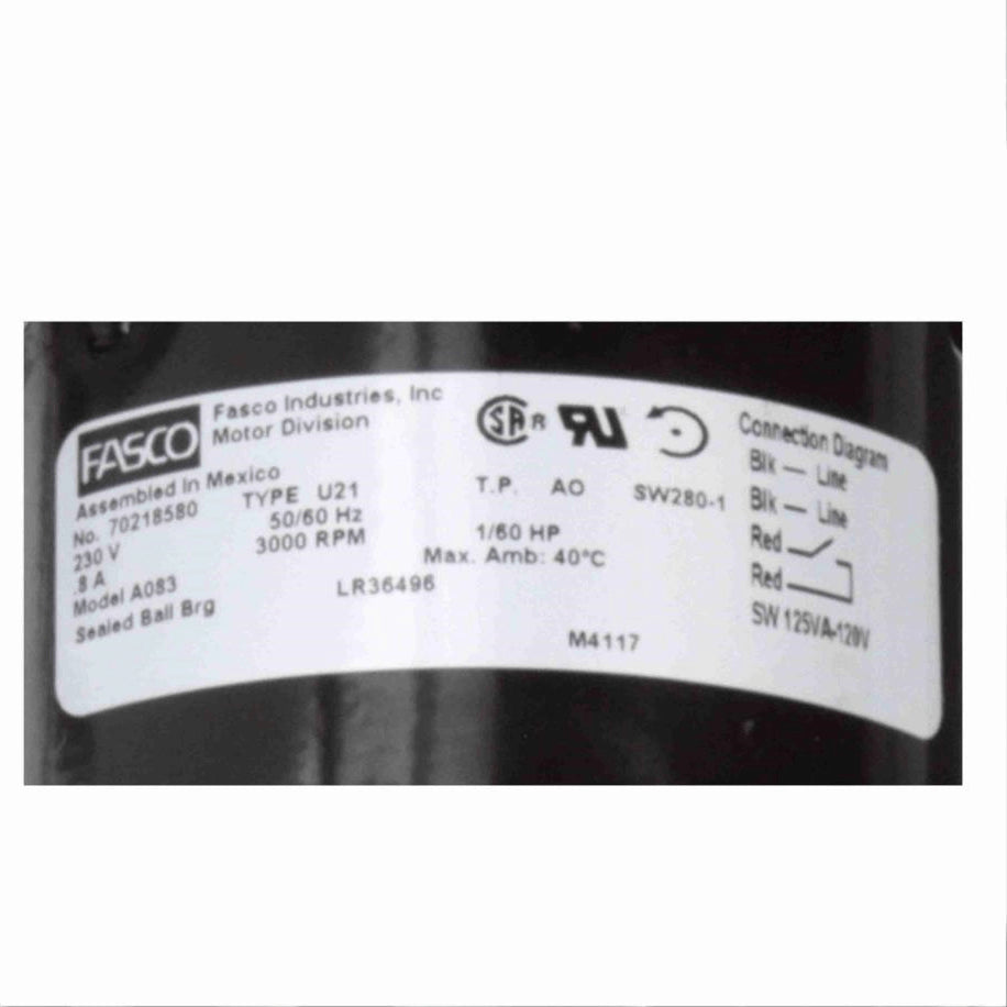 Fasco Round Outlet Shaded Pole OEM Replacement Draft Inducer Blower, 230 Volts, Flange: Yes - A083