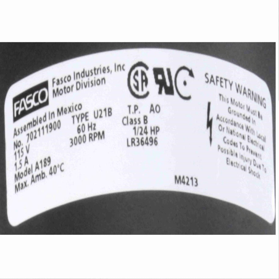 Fasco Round Outlet Shaded Pole OEM Replacement Draft Inducer Blower, 115 Volts, Flange: Yes - A189