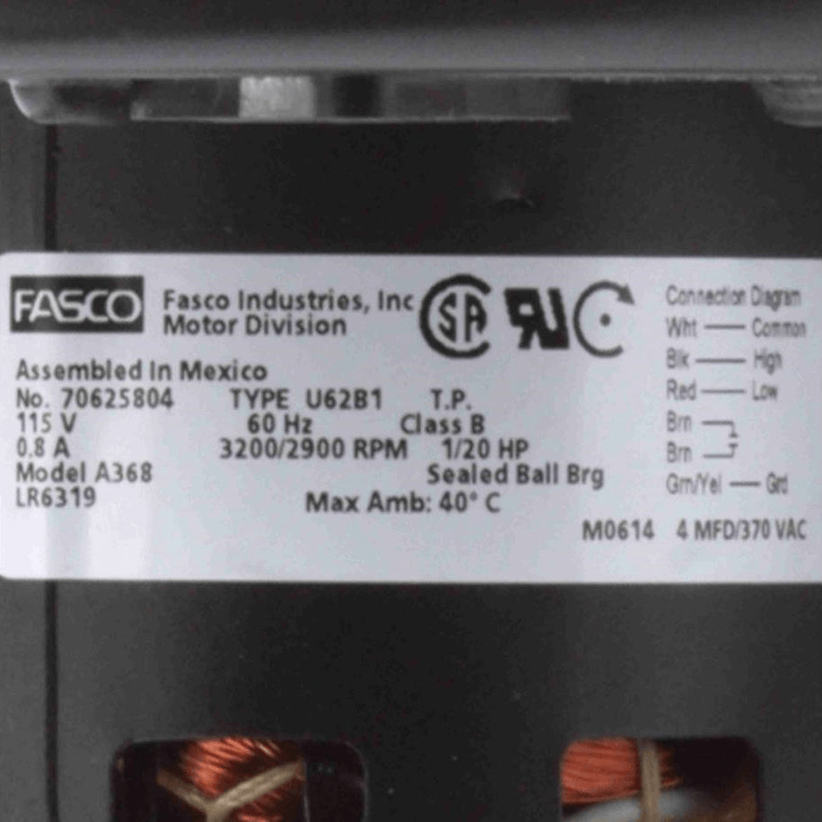 Fasco Round Outlet Permanent Split Capacitor OEM Replacement Draft Inducer Blower, 115 Volts, Flange: No - A368