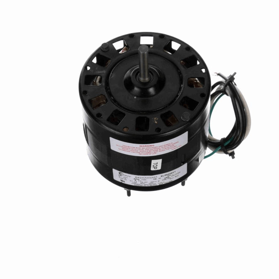 Century Fan and Blower Motor, 1/10 HP, 1 Ph, 60 Hz, 115 V, 1050 RPM, 1 Speed, 42 Frame, OAO - BLR6406V1