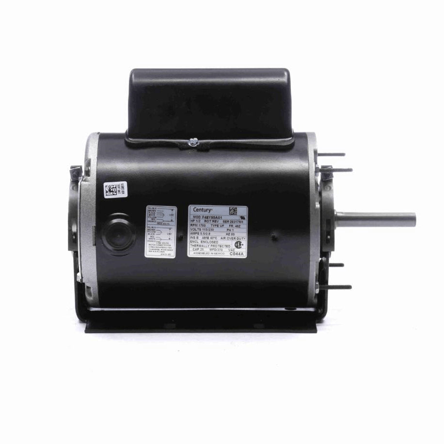 Century Direct Drive Fan Motor, 1/2 HP, 1 Ph, 60 Hz, 115/230 V, F48Z Frame, TEAO - C044A