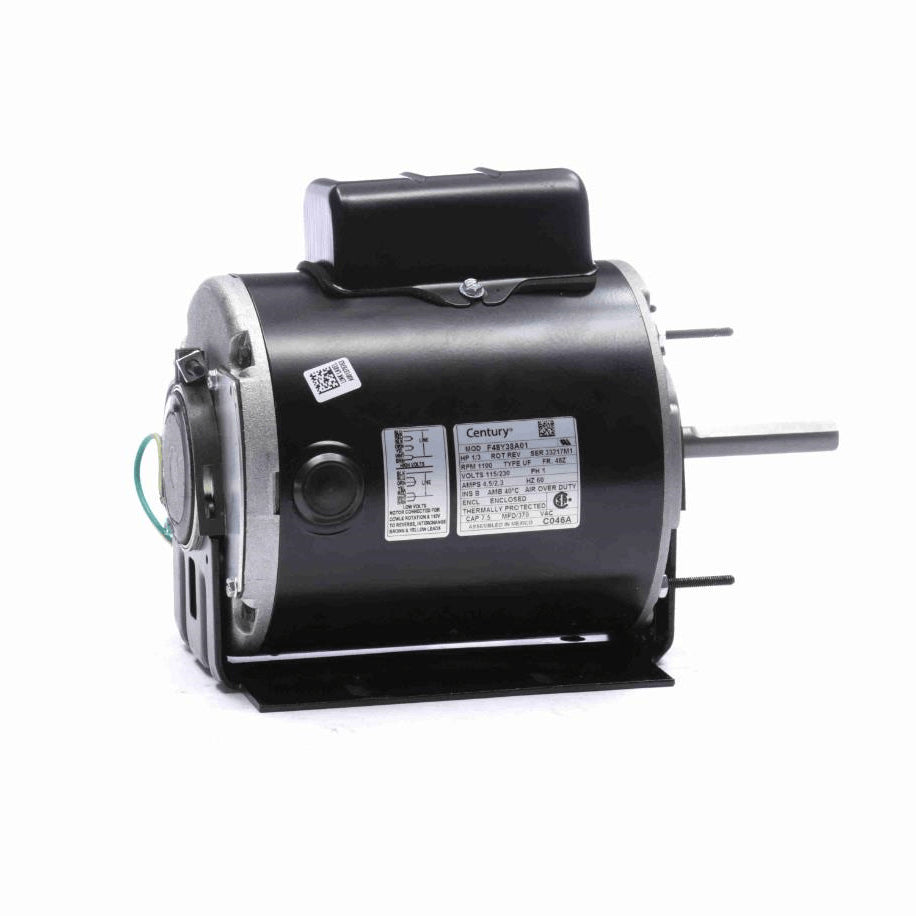 Century Direct Drive Fan Motor, 1/3 HP, 1 Ph, 60 Hz, 115/230 V, 48Z Frame, TEAO - C046A