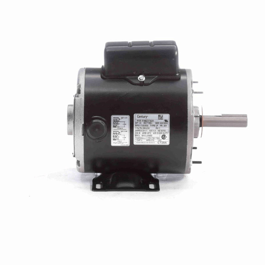 Century Transformer Cooling Fan Motor, 1/6 HP, 1 Ph, 60 Hz, 208-230 V, 1140/950 RPM, 2 Speed, 48 Frame, ENCLOSED - C720A