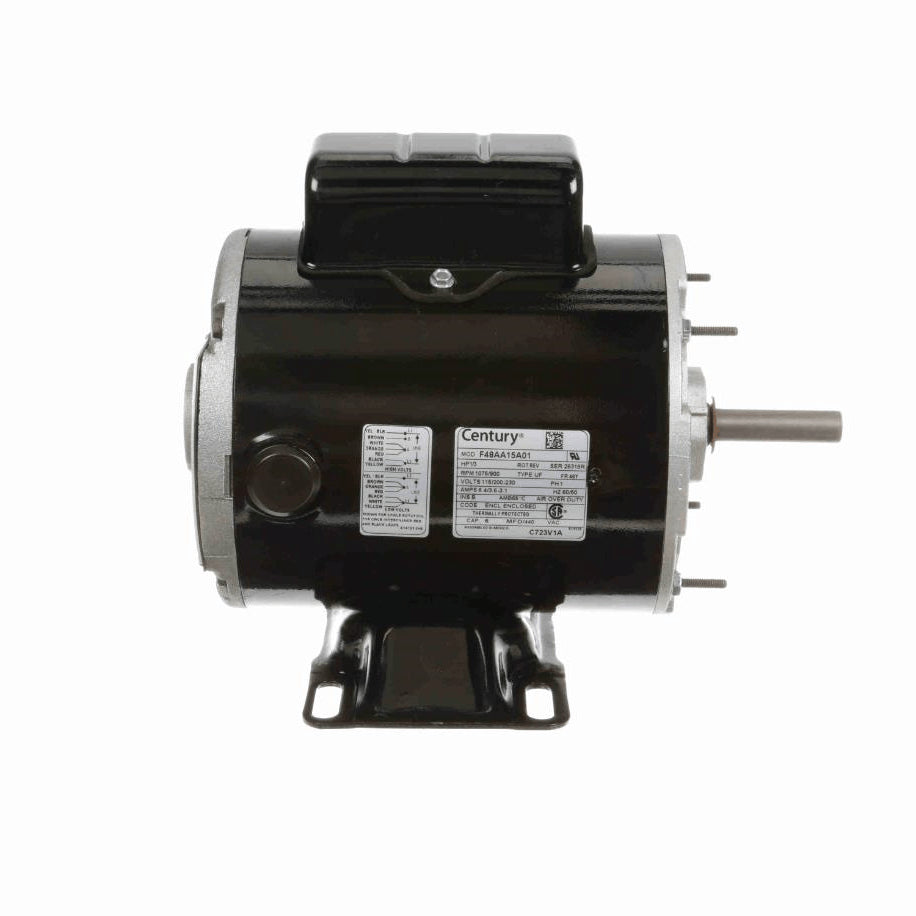 Century Transformer Cooling Fan Motor, 1/3 HP, 1 Ph, 60 Hz, 115/200-230 V, 1075/900 RPM, 1 Speed, 48 Frame, TEAO - C723V1A