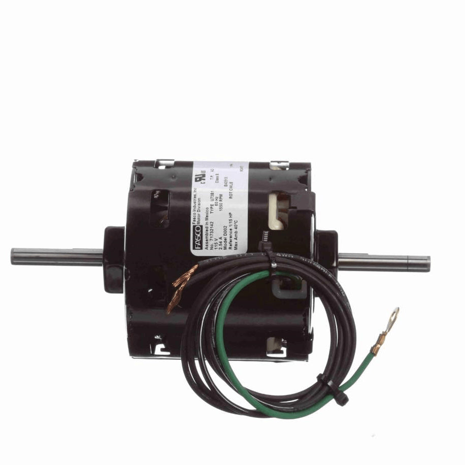 Fasco OEM Replacement Motor, 1/15 HP, 1 Ph, 60 Hz, 115 V, 1550 RPM, 1 Speed, 3.3" Diameter, OAO - D002