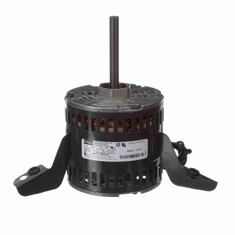 Fasco OEM Replacement Motor, 1/6 HP, 1 Ph, 60 Hz, 115 V, 1050 RPM, 1 Speed, 42 Frame, OAO - D1080