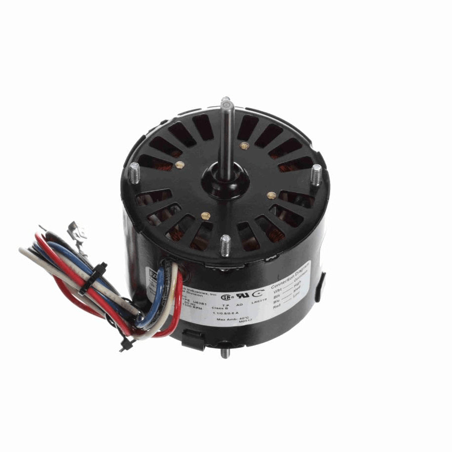 Fasco OEM Replacement Motor, 1/50-1/65-1/30 HP, 1 Ph, 60 Hz, 120 V, 1300 RPM, 3 Speed, 3.3" Diameter, OAO - D1134