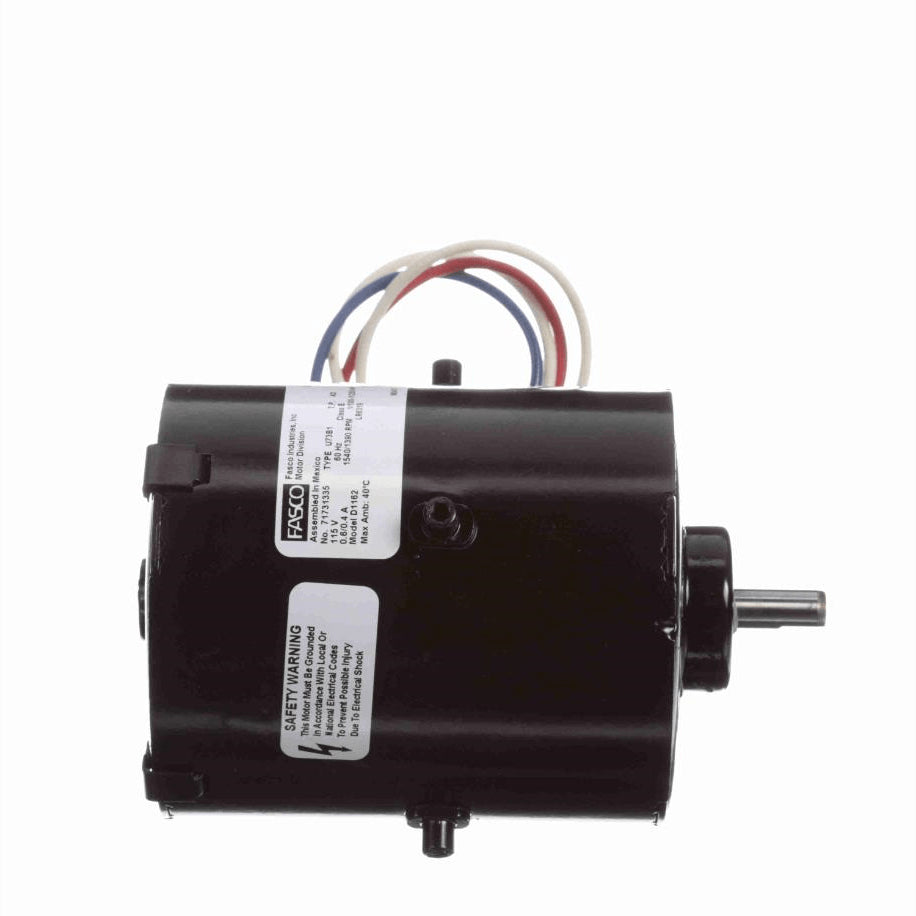 Fasco OEM Replacement Motor, 1/100 - 1/250 HP, 1 Ph, 60 Hz, 115 V, 1540/1390 RPM, 1 Speed, 3.3" Diameter, OAO - D1162