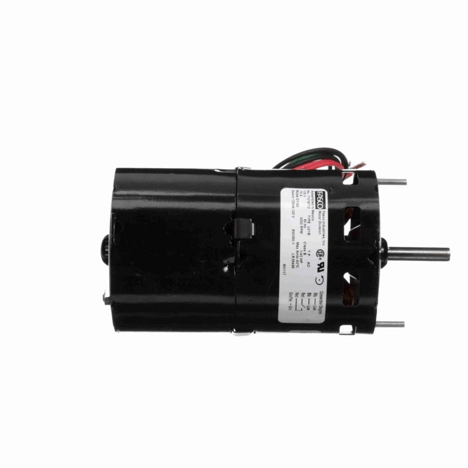 Fasco Draft Inducer Motor, 1/40 HP, 1 Ph, 60 Hz, 115 V, 3000 RPM, 1 Speed, 3.3" Diameter, OAO - D1192