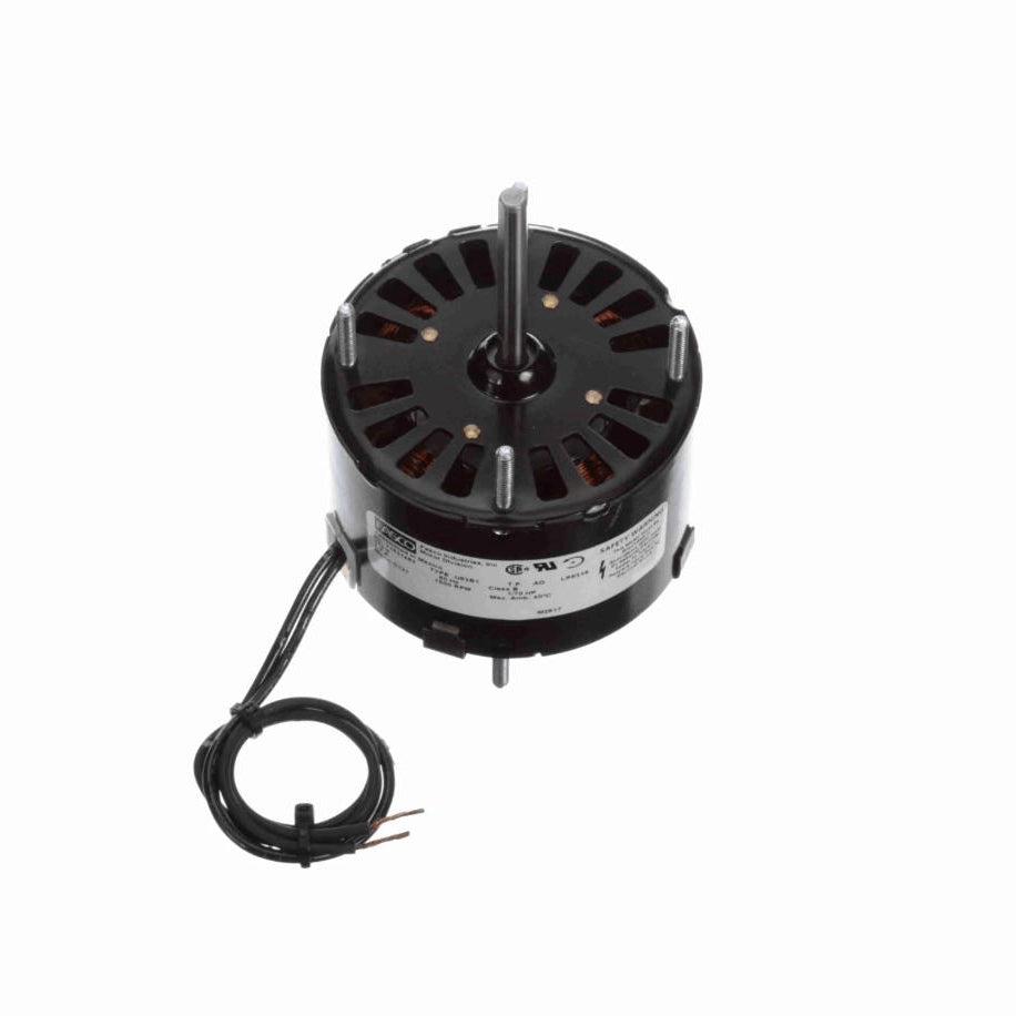 Fasco Fan and Blower Motor, 1/70 HP, 1 Ph, 60 Hz, 115 V, 1500 RPM, 1 Speed, 3.3" Diameter, OAO - D121