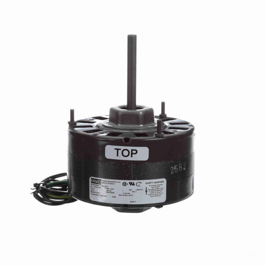 Fasco Ventilation Motor, 1/10 HP, 1 Ph, 60 Hz, 115 V, 1050 RPM, 1 Speed, 42 Frame, OAO - D148