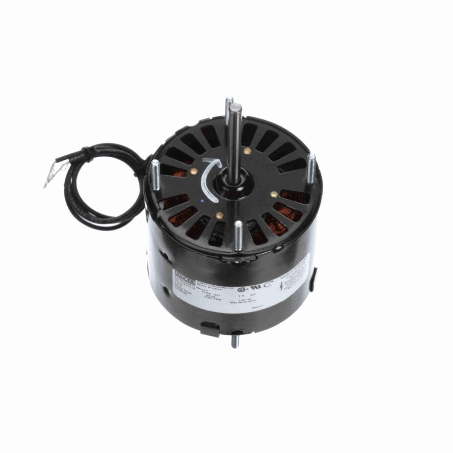 Fasco Fan and Blower Motor, 1/30 HP, 1 Ph, 60 Hz, 115 V, 3000 RPM, 1 Speed, 3.3" Diameter, TEAO - D206