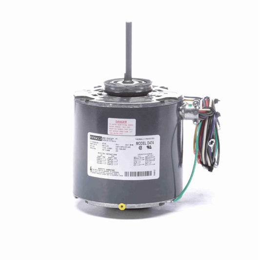 Fasco Condenser Fan Motor, 1/10 HP, 1 Ph, 60 Hz, 115/208-230 V, 1550 RPM, 1 Speed, 42 Frame, OAO - D474