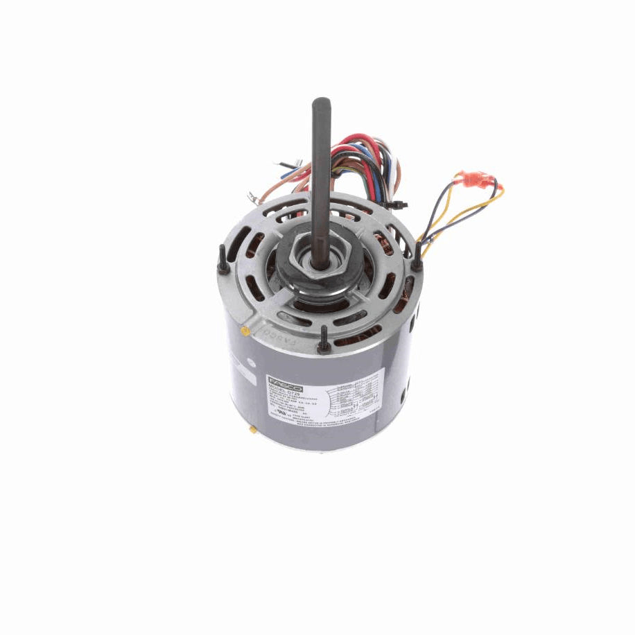 Fasco Fan and Blower Motor, 3/4-1/2-1/3 HP, 1 Ph, 60 Hz, 208-230 V, 1075 RPM, 3 Speed, 48 Frame, ODP - D729