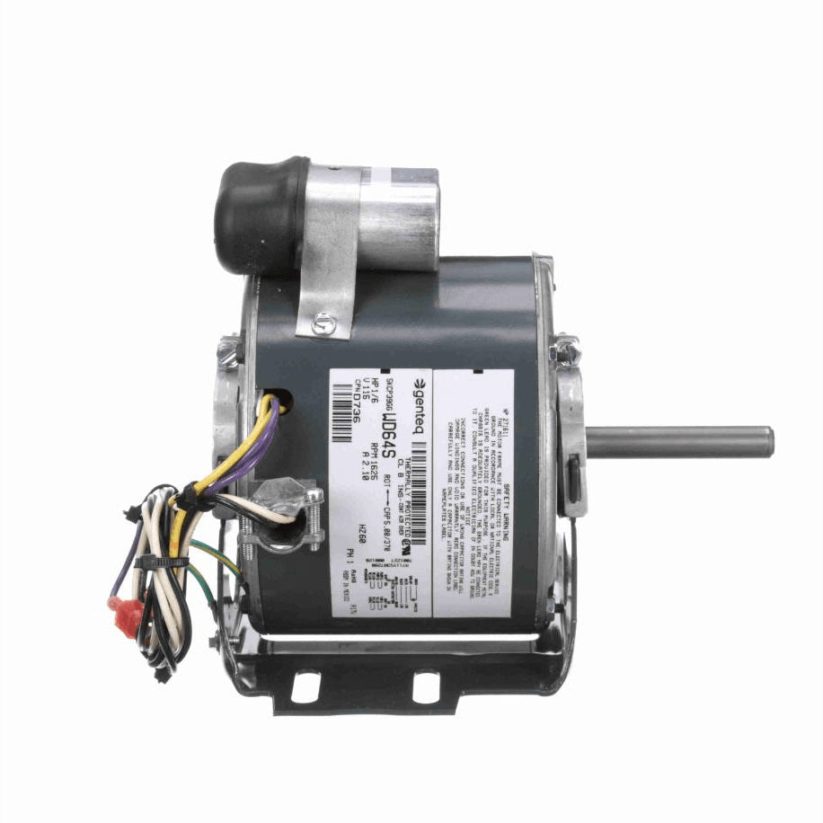 Fasco Unit Heater Motor, 1/6 HP, 1 Ph, 60 Hz, 115 V, 1625 RPM, 1 Speed, 48 Frame, TEAO - D736