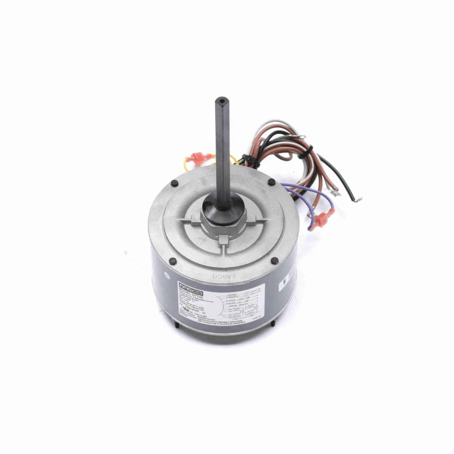 Fasco Condenser Fan Motor, 1/4 HP, 1 Ph, 60 Hz, 208-230 V, 1075 RPM, 1 Speed, 48 Frame, ODP - D7749