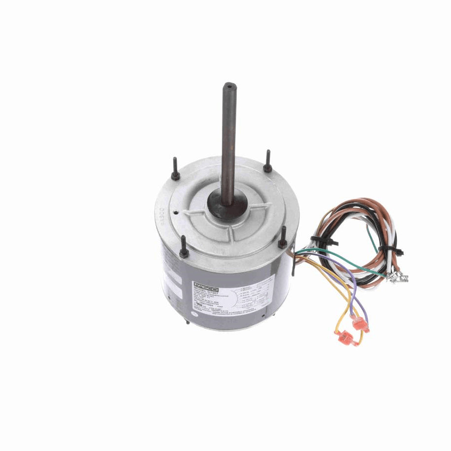 Fasco Condenser Fan Motor, 1/2 HP, 1 Ph, 60 Hz, 208-230 V, 1075 RPM, 1 Speed, 48 Frame, TEAO - D7907