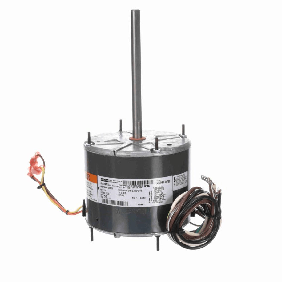 Fasco Condenser Fan Motor, 1/4 HP, 1 Ph, 60 Hz, 208-230 V, 825 RPM, 1 Speed, 48 Frame, OAO - D792