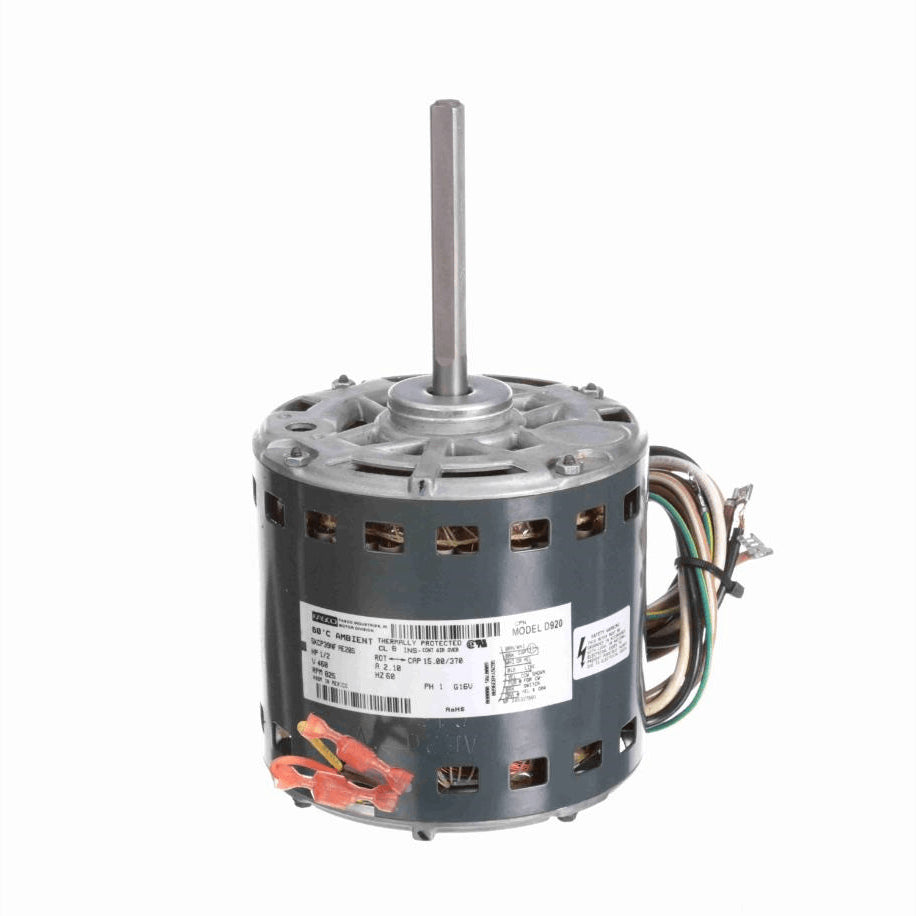 Fasco Condenser Fan Motor, 1/2 HP, 1 Ph, 60 Hz, 460 V, 825 RPM, 1 Speed, 48 Frame, OAO - D920