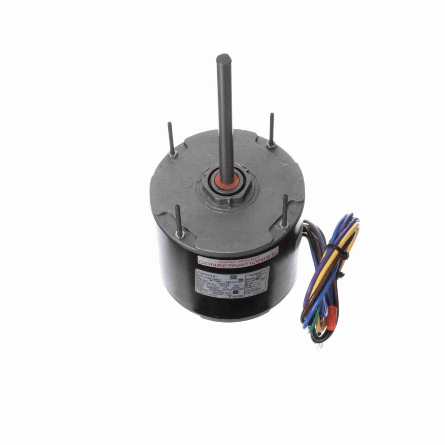 Century Condenser Fan Motor, 1/3 HP, 1 Ph, 60 Hz, 208-230 V, 825 RPM, 1 Speed, 48 Frame, SEMI ENCLOSED - F1038