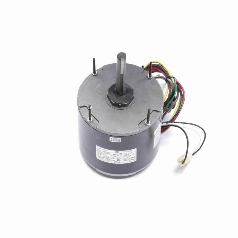 Century Condenser Fan Motor, 3/4 HP, 1 Ph, 60 Hz, 208-230 V, 1075/750 RPM, 2 Speed, 48 Frame, SEMI ENCLOSED - F1076A