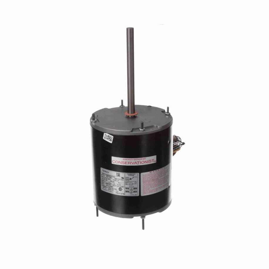 Century Condenser Fan Motor, 3/4 HP, 1 Ph, 60 Hz, 460 V, 1075 RPM, 2 Speed, 48 Frame, TEAO - FEH1076