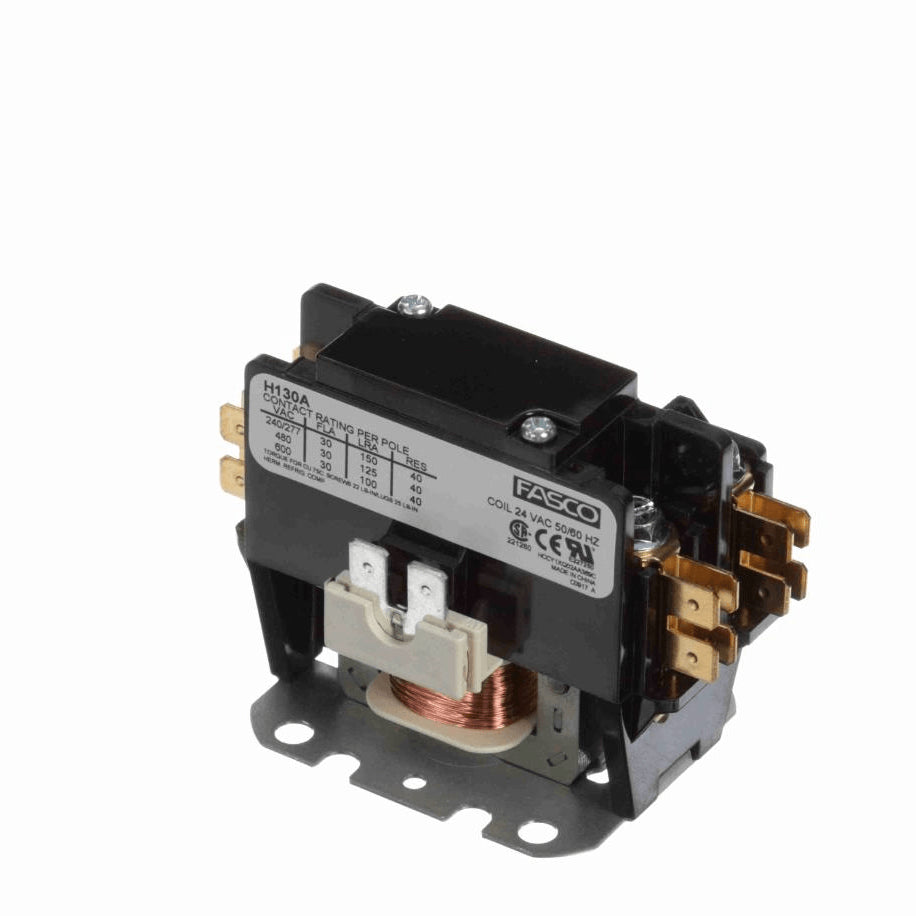 Fasco Contactor 1 Pole, 30 Amps, 24 Volts - H130A