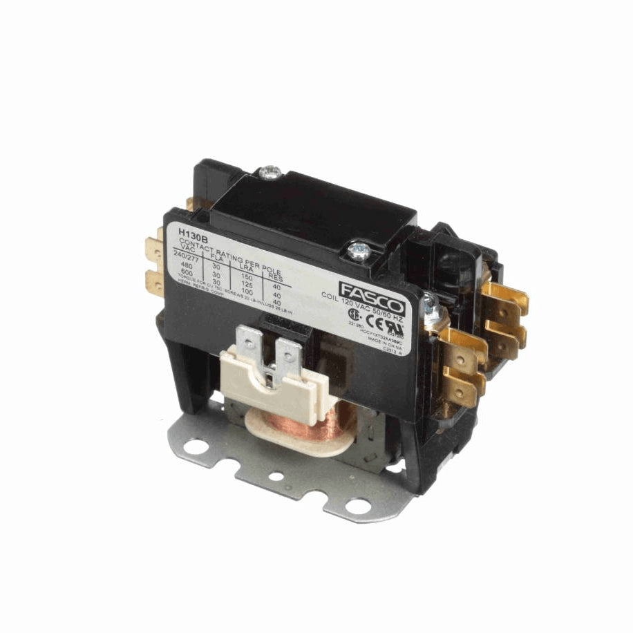 Fasco Contactor 1 Pole, 30 Amps, 120 Volts - H130B