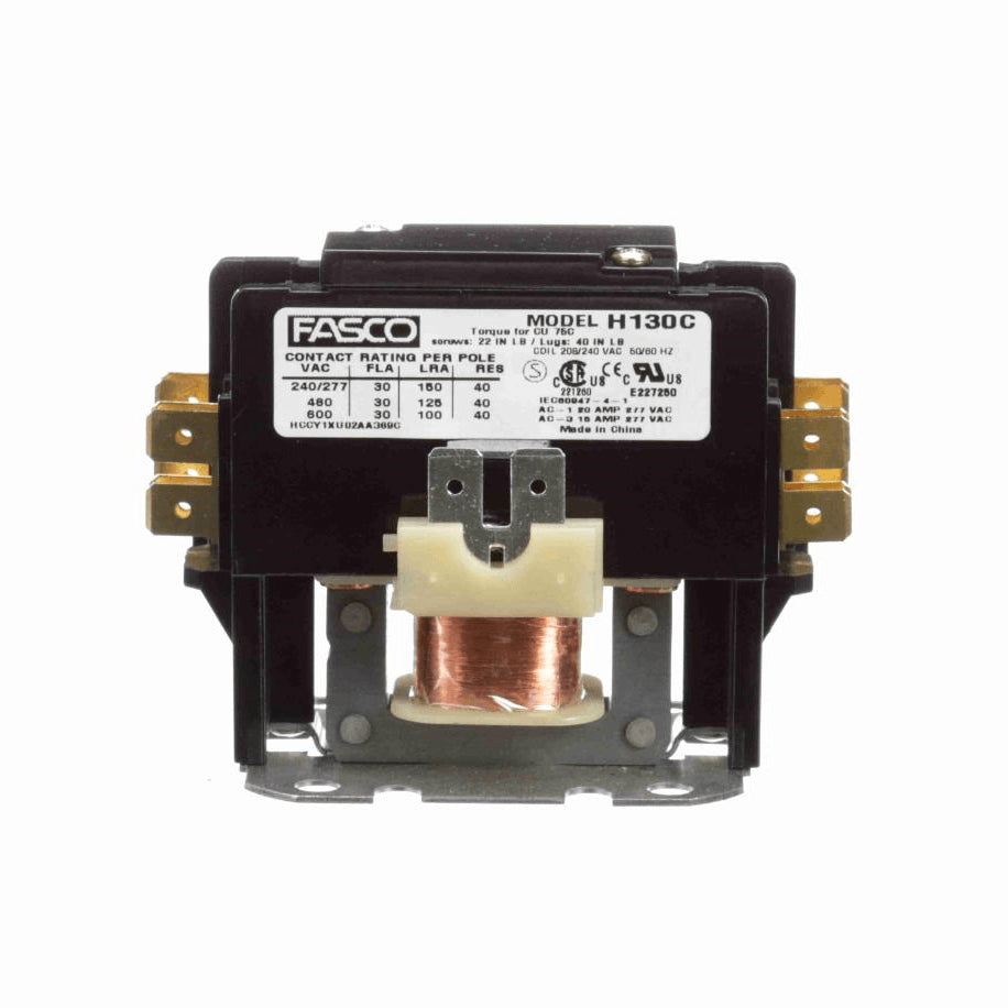 Fasco Contactor 1 Pole, 30 Amps, 208/240 Volts - H130C