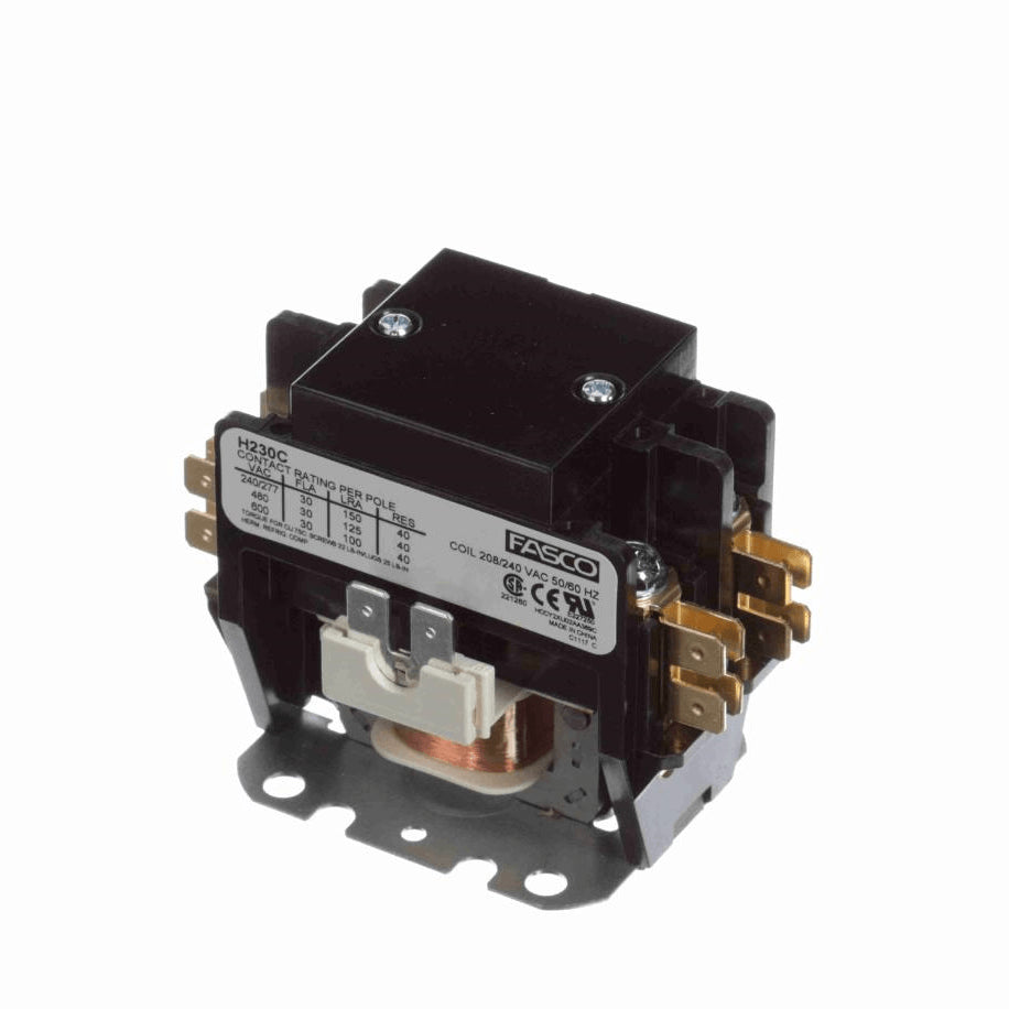 Fasco Contactor 2 Pole, 30 Amps, 208/240 Volts - H230C