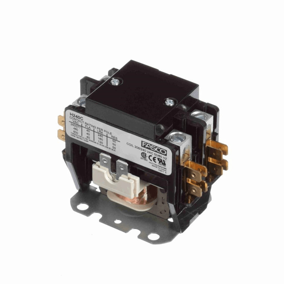 Fasco Contactor 2 Pole, 40 Amps, 208/240 Volts - H240C